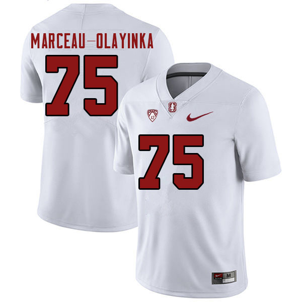 Men #75 Braden Marceau-Olayinka Stanford Cardinal College Football Jerseys Stitched Sale-White - Click Image to Close
